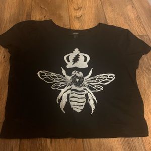 Black king bee Grateful Dead crop top